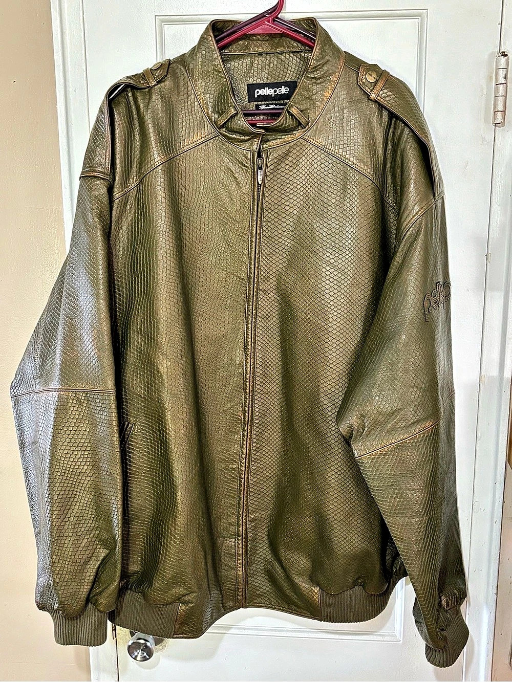 Marc Buchanan Pelle Pelle Leather Snakeskin Pattern Jacket Men’s.